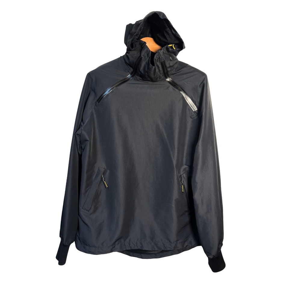 H&M Men's Size L Black Windproof Water-Repellent Hooded Pullover‎ Jacket